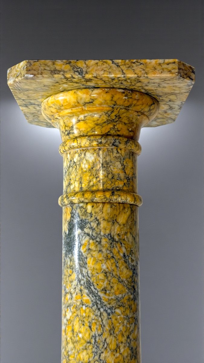 Chapiteau en marbre jaune Arabescato-photo-3