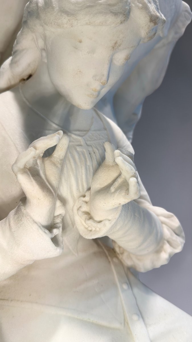 Statue Romeo And Giulietta In White Statuary Carrara Marble -photo-3