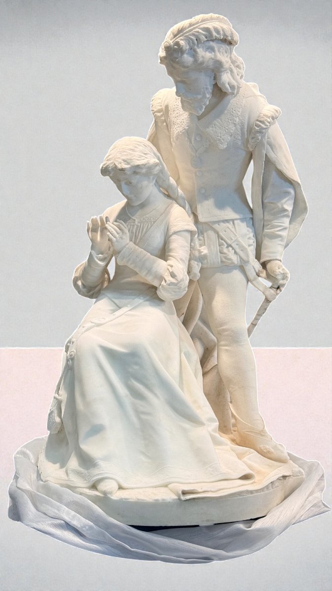 Statue Romeo And Giulietta In White Statuary Carrara Marble -photo-5