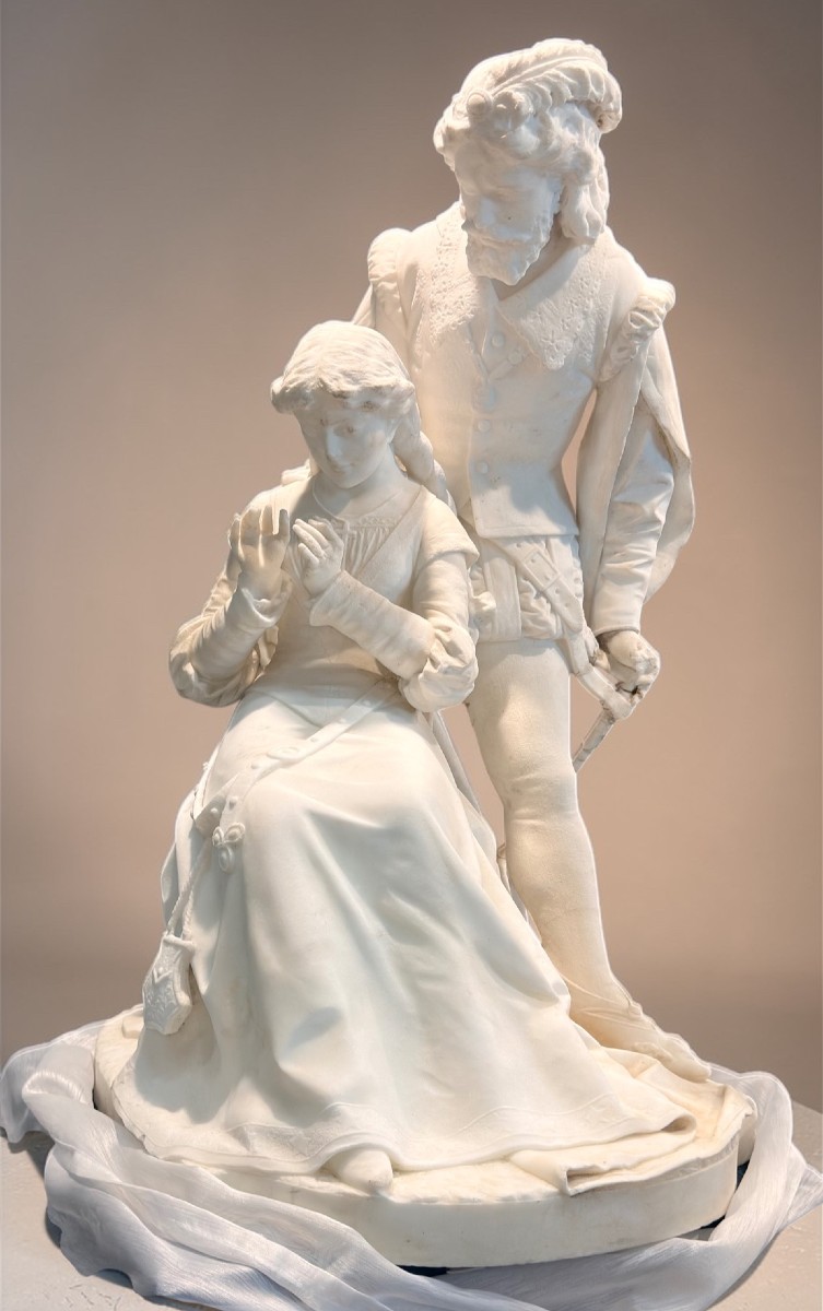 Statue Romeo And Giulietta In White Statuary Carrara Marble 