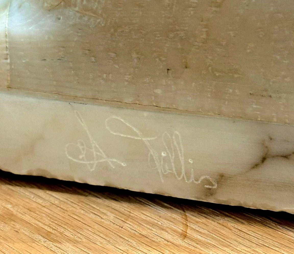 Statue Aphrodite Guerrière détails en feuille d'or 24 carats Marbre Carrara,  Frilli -photo-8