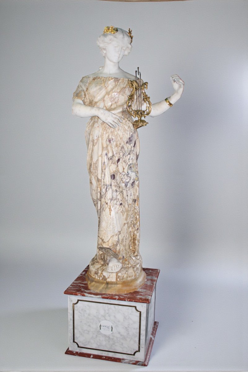 Statue Ebe, Greek Goddess In Marble-photo-4