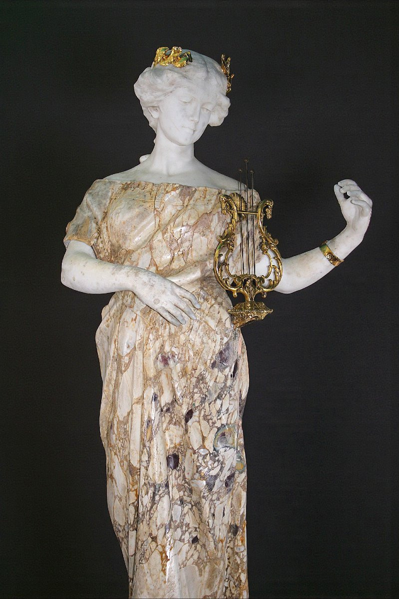 Statue Ebe, Greek Goddess In Marble-photo-5
