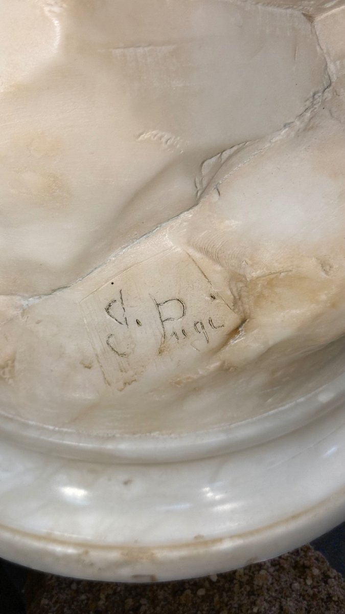 Statue Young Cherub Playing With Butterfly -photo-2