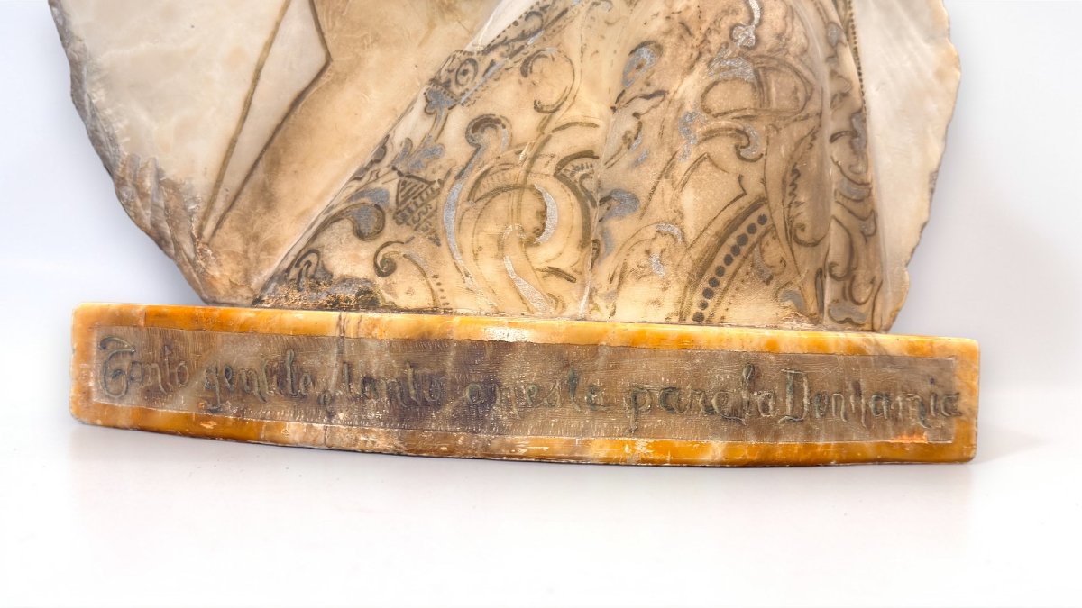 Relif Dante And Beatrice In Marble -photo-4