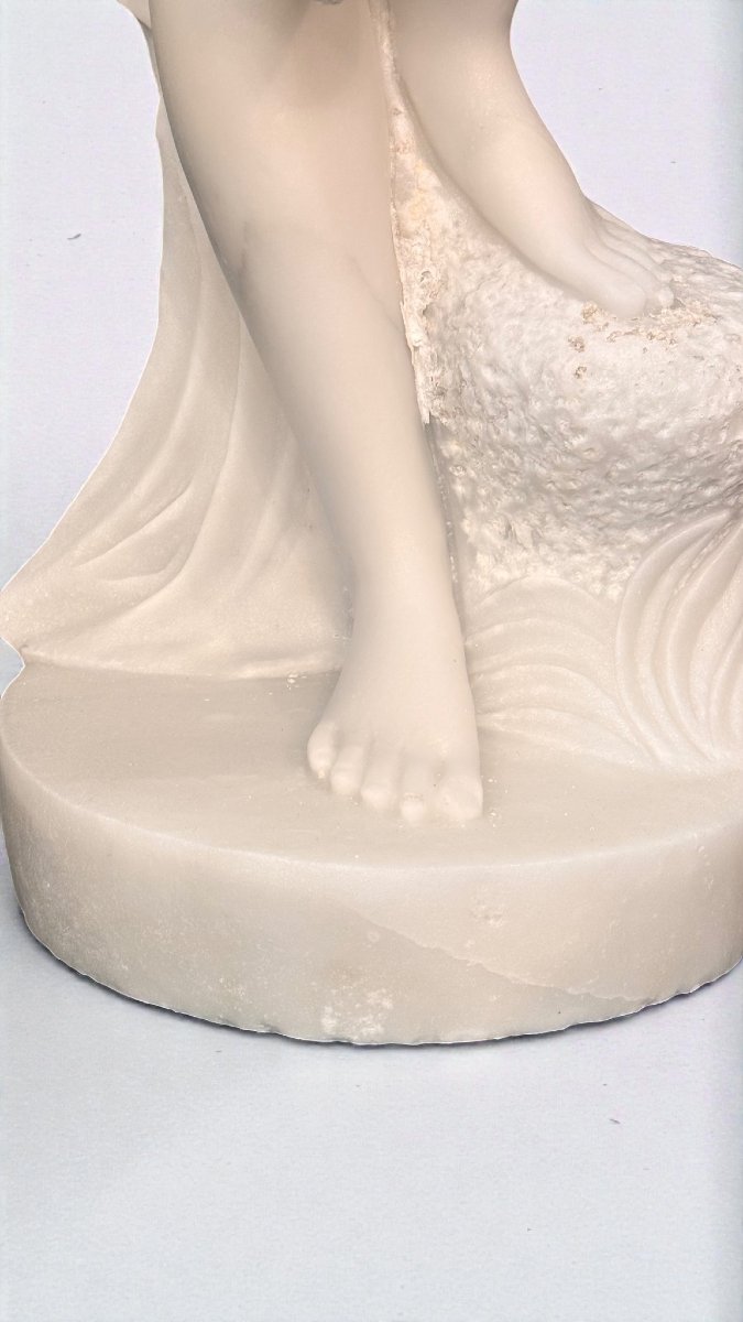 Statue Naked Bather In The River, Marble -photo-2