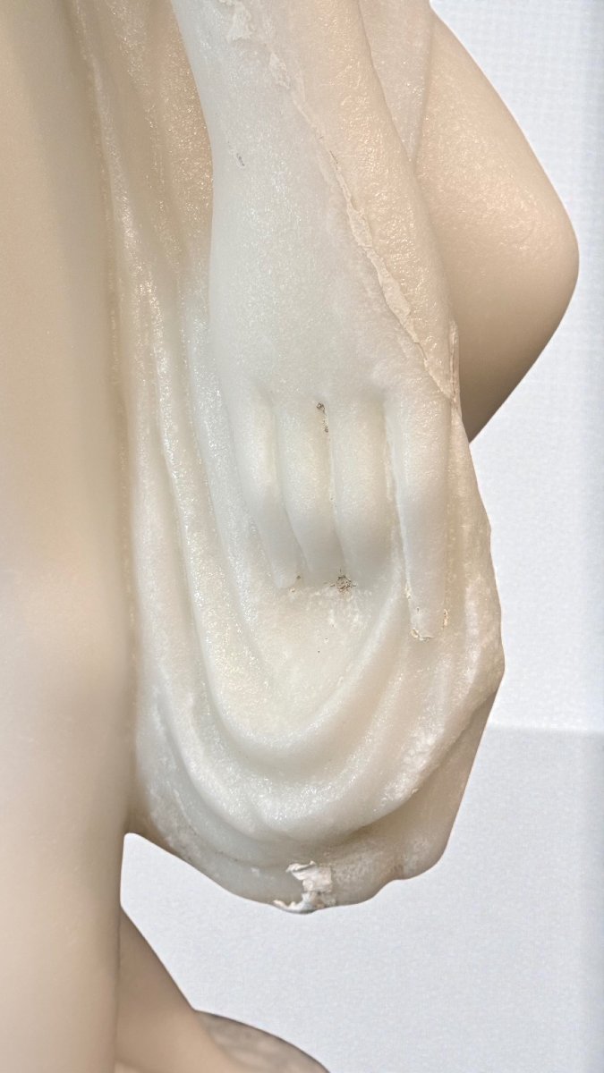 Statue Naked Bather In The River, Marble -photo-3