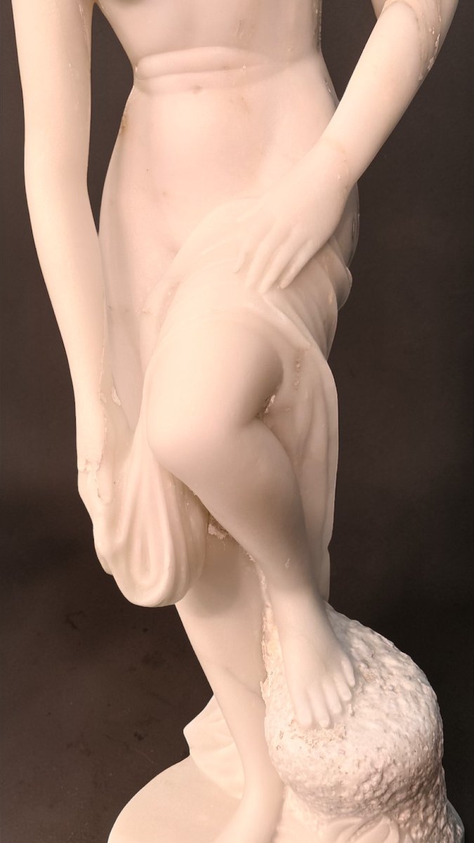 Statue Naked Bather In The River, Marble -photo-7