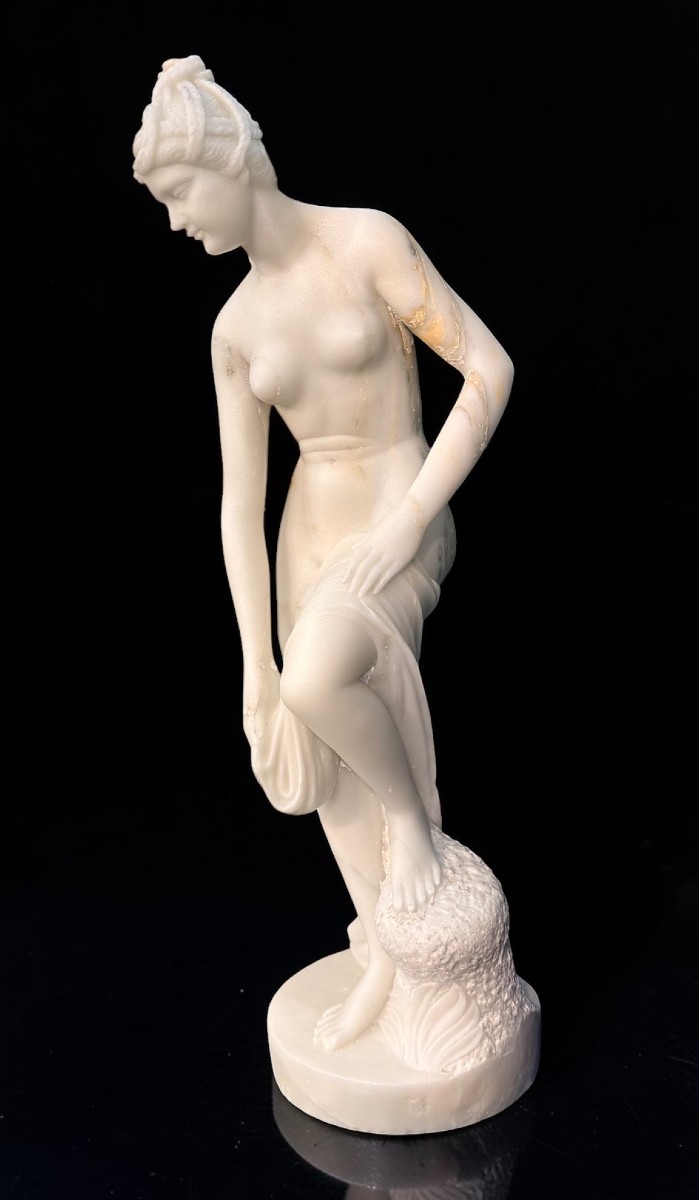 Statue Naked Bather In The River, Marble 