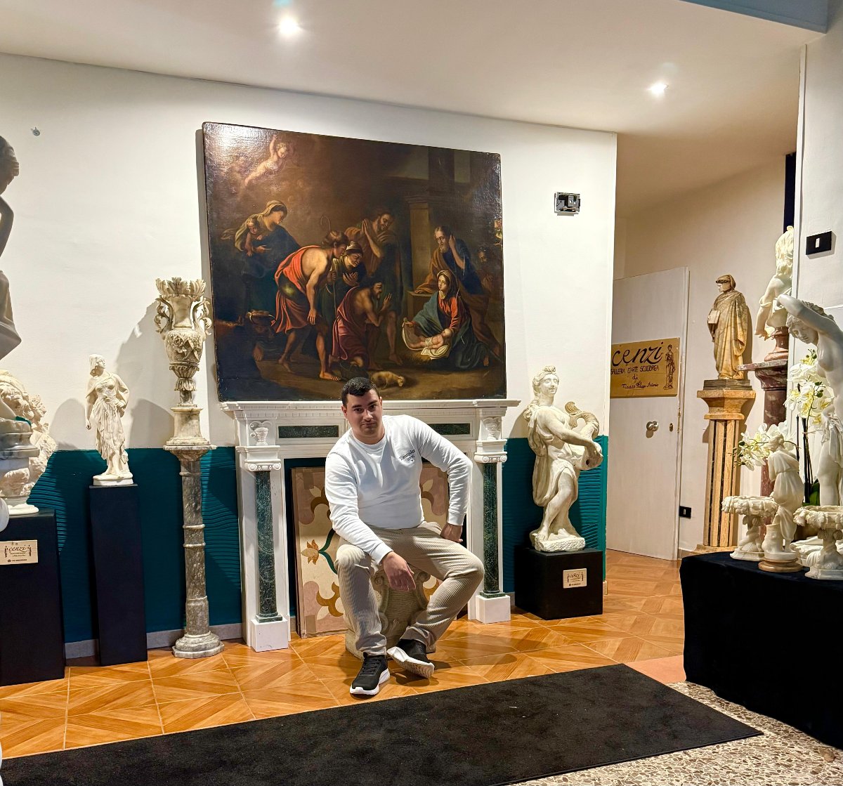 Tableau ancien représentant la Nativité-photo-7