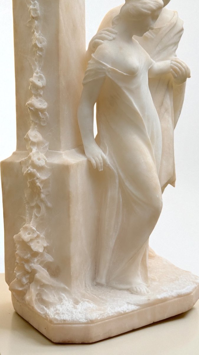 Couples d'enfants amoureux Marbre avec Bronze -photo-5