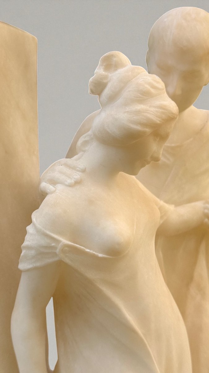 Couples d'enfants amoureux Marbre avec Bronze -photo-8