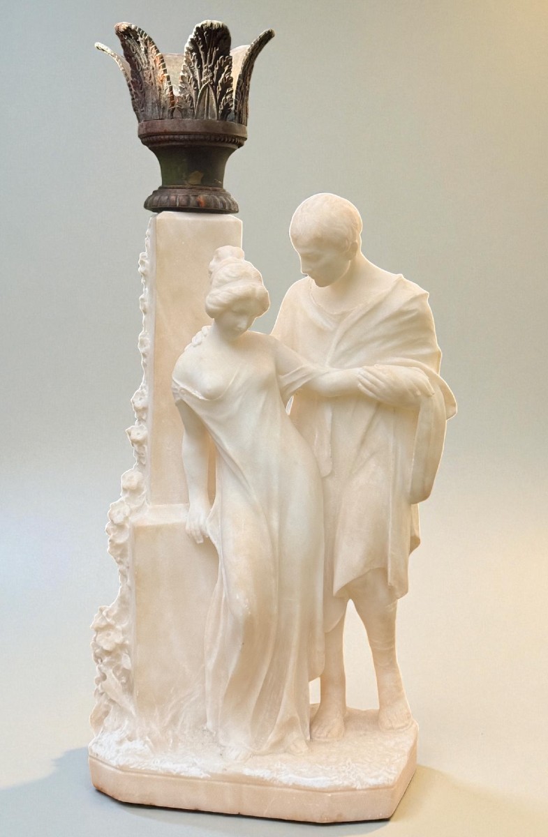 Couples d'enfants amoureux Marbre avec Bronze 