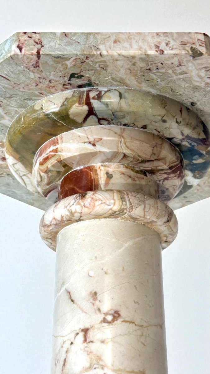 Colonne en Marbre Rouge et Blanc-photo-4