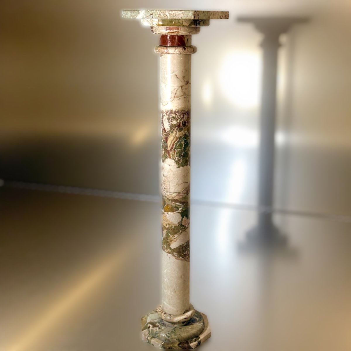 Colonne en Marbre Rouge et Blanc-photo-5