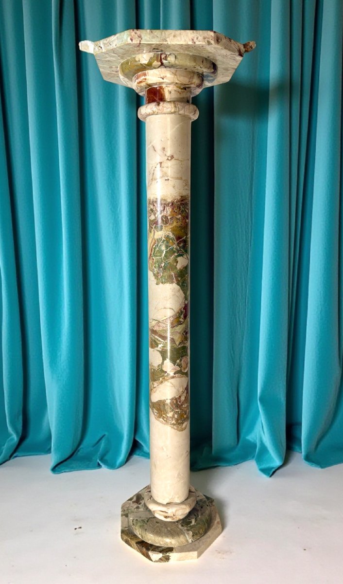 Colonne en Marbre Rouge et Blanc-photo-7