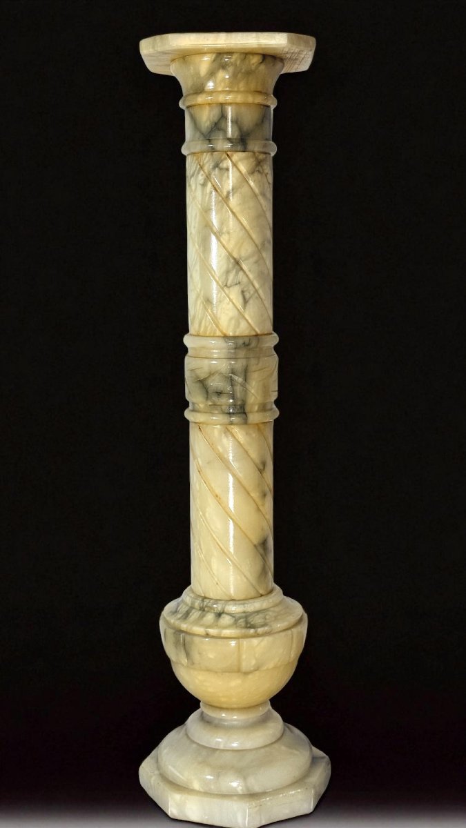 Chapiteau en marbre jaune Arabescato-photo-4