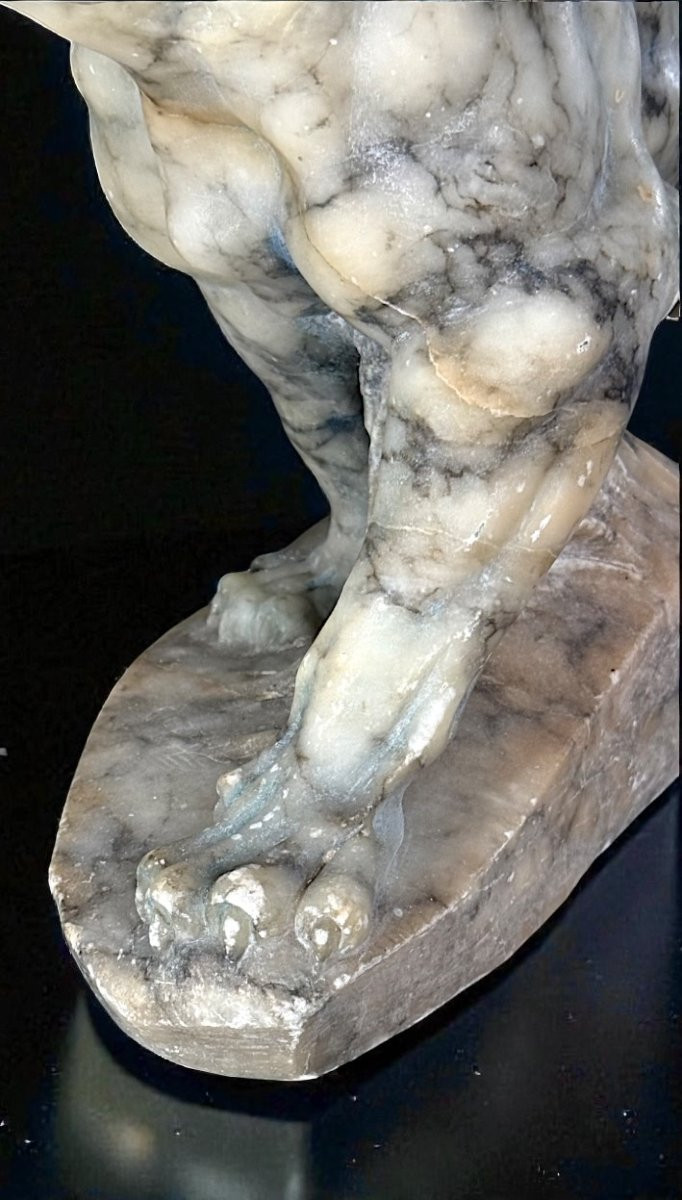 Tigre rugissant, sculpté entièrement à la main dans du marbre arabesque-photo-5