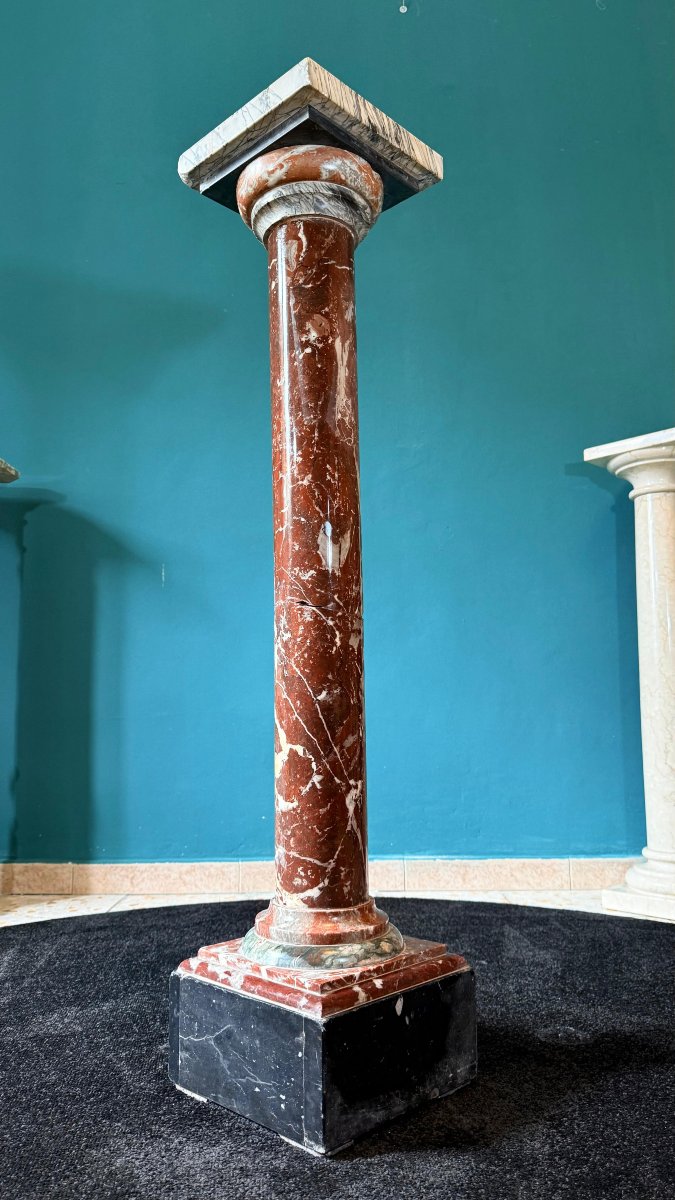 Column In Red Verona Marble -photo-3