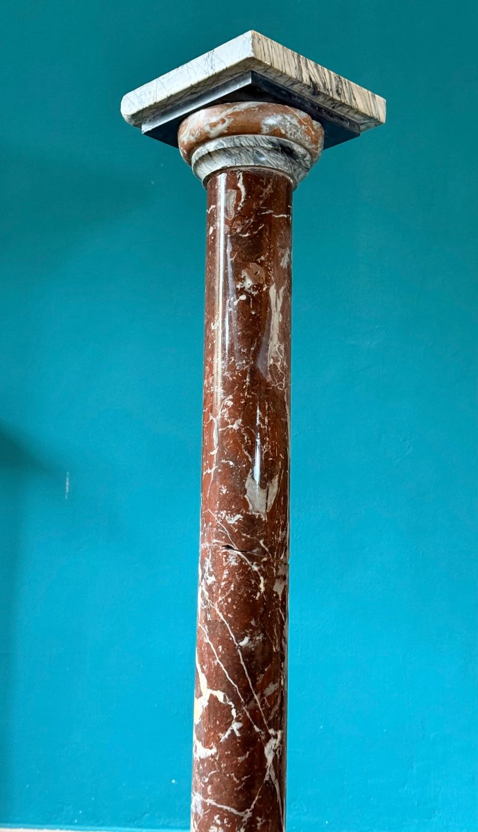 Column In Red Verona Marble -photo-4