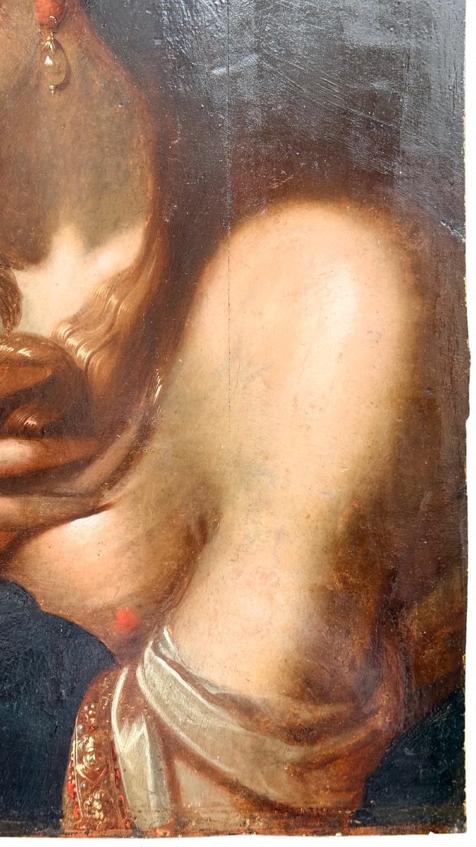 Tableau représentant Marie-Madeleine, huile sur panneau du XVIe siècle-photo-5