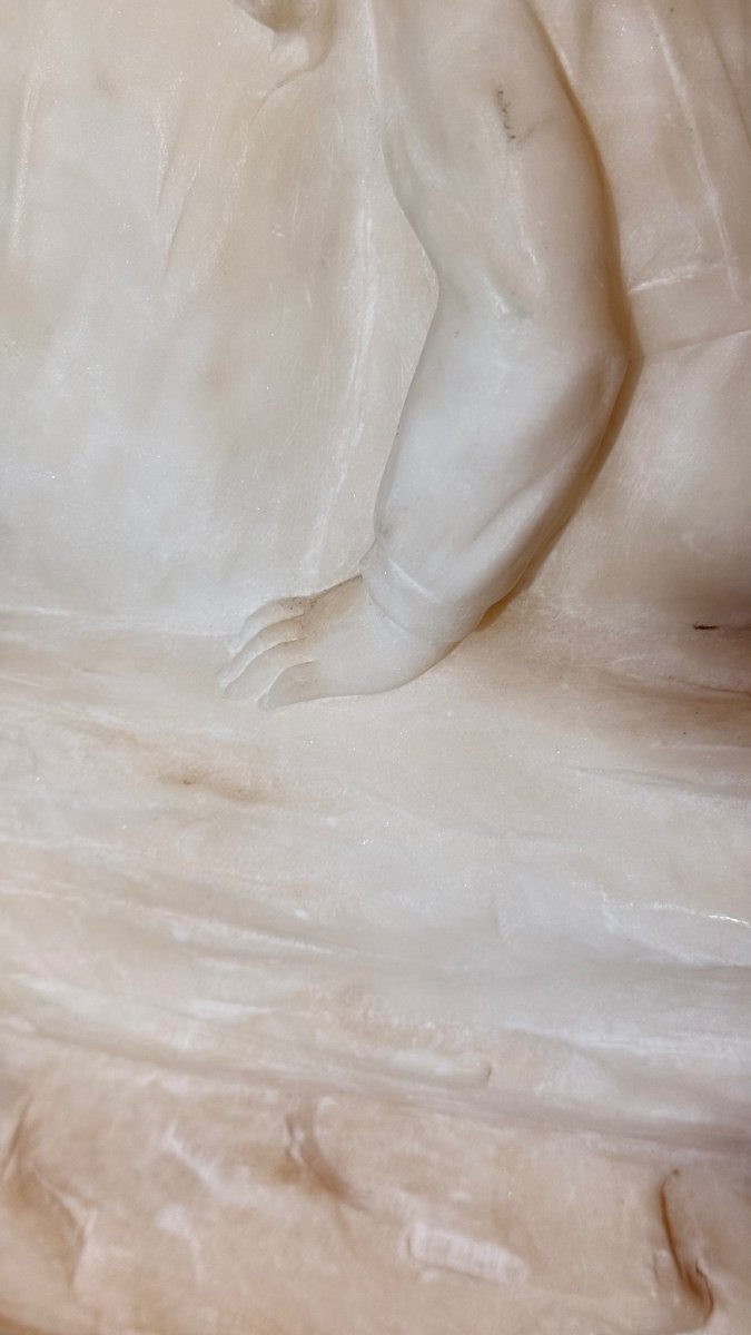 Statue Depicting Pair Of Children Playing With A Little Dog-photo-4