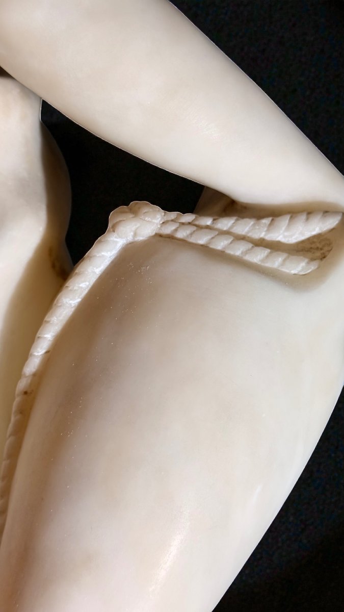 Statue Depicting A Young Lady With A Jug In Her Hand White Statuary Carrara Marble -photo-1