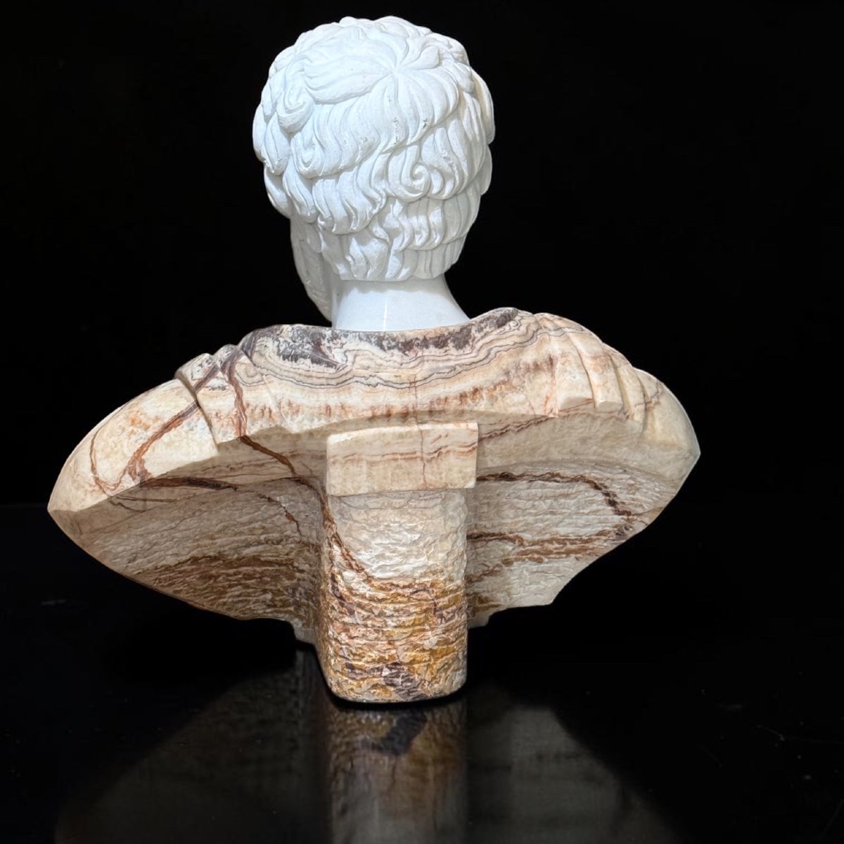 Monumental Bust Depicting A Roman Emperor In Rare Marbles -photo-4