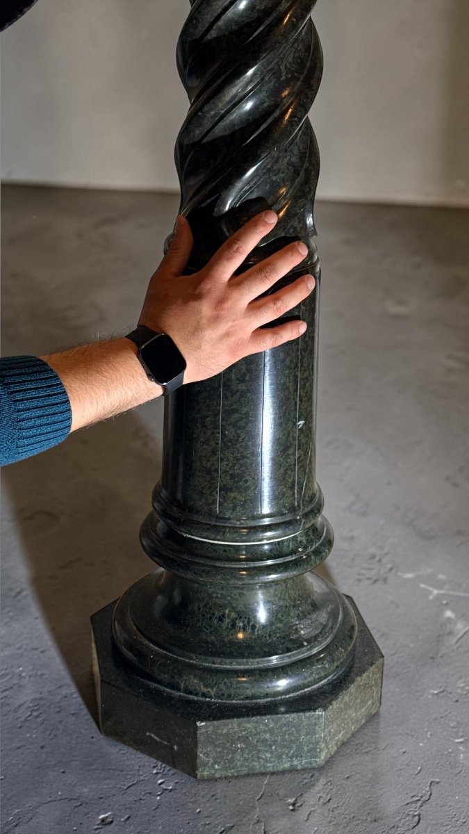 Colonne Torsadée en Marbre Serpentine vert des Alpes-photo-5