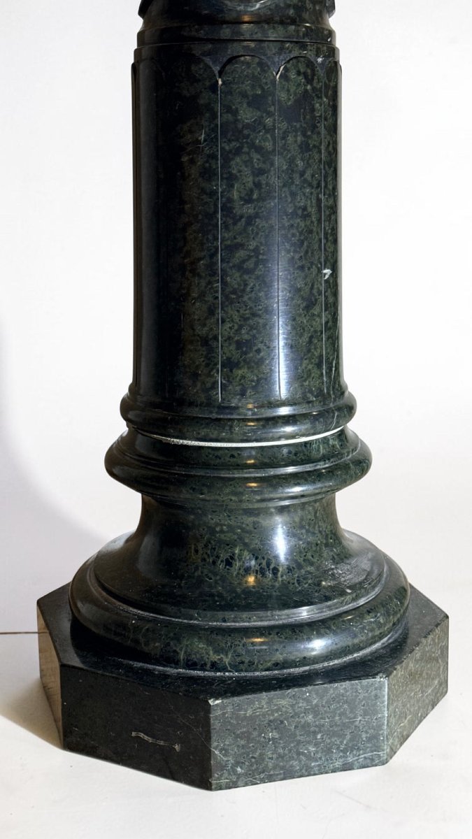 Colonne Torsadée en Marbre Serpentine vert des Alpes-photo-6