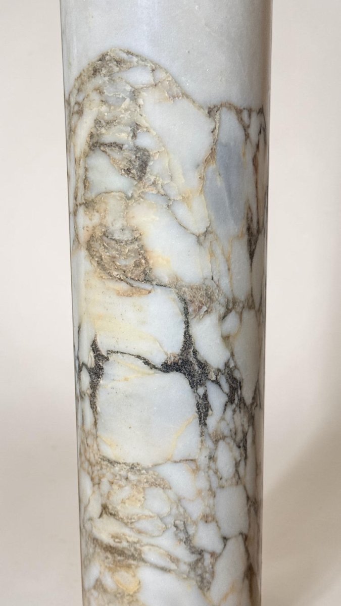 Pair Of Column In Calacatta Gold Marble -photo-5