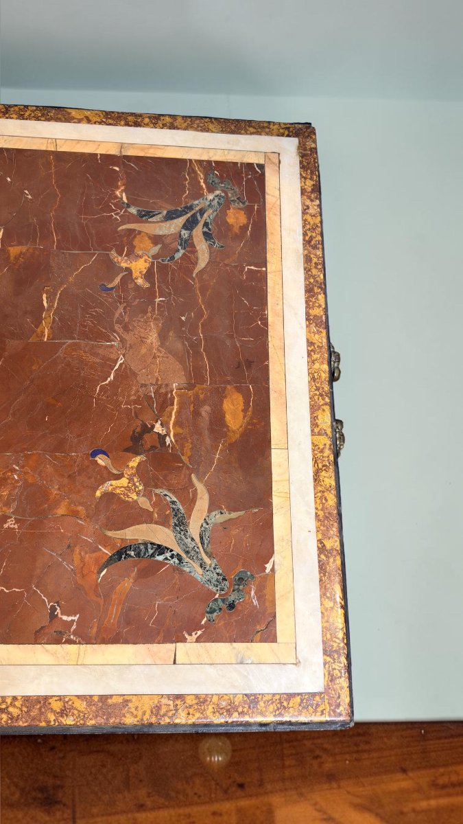 Table With Inlaid Marbles 18/19 Century -photo-2