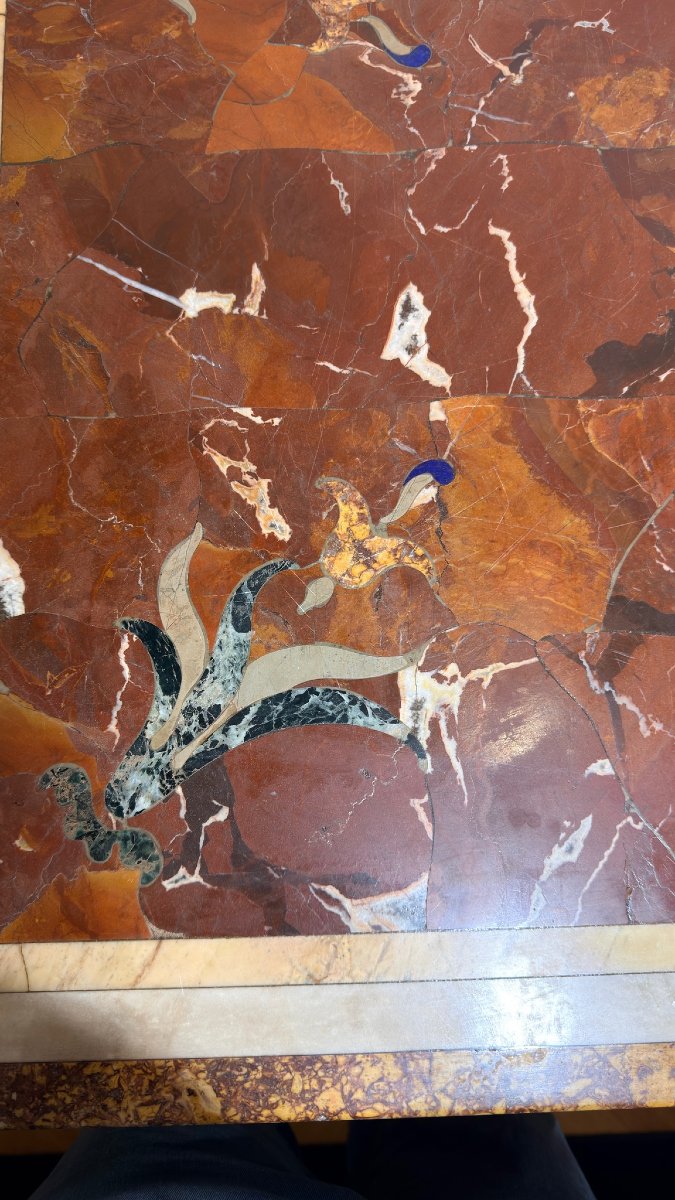 Table With Inlaid Marbles 18/19 Century -photo-4