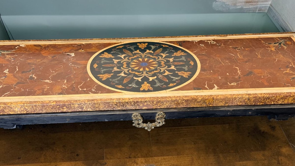 Table With Inlaid Marbles 18/19 Century -photo-5