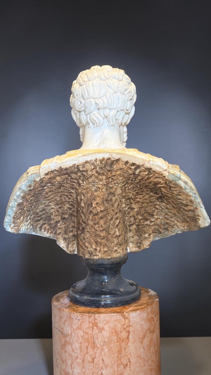 Buste Empereur Romain Settimio Severo Marbre Rare -photo-2