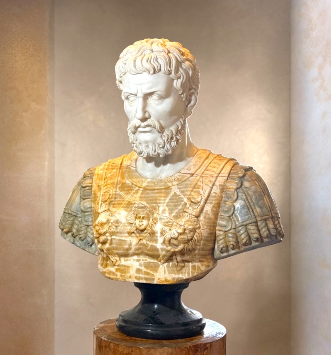 Buste Empereur Romain Settimio Severo Marbre Rare 