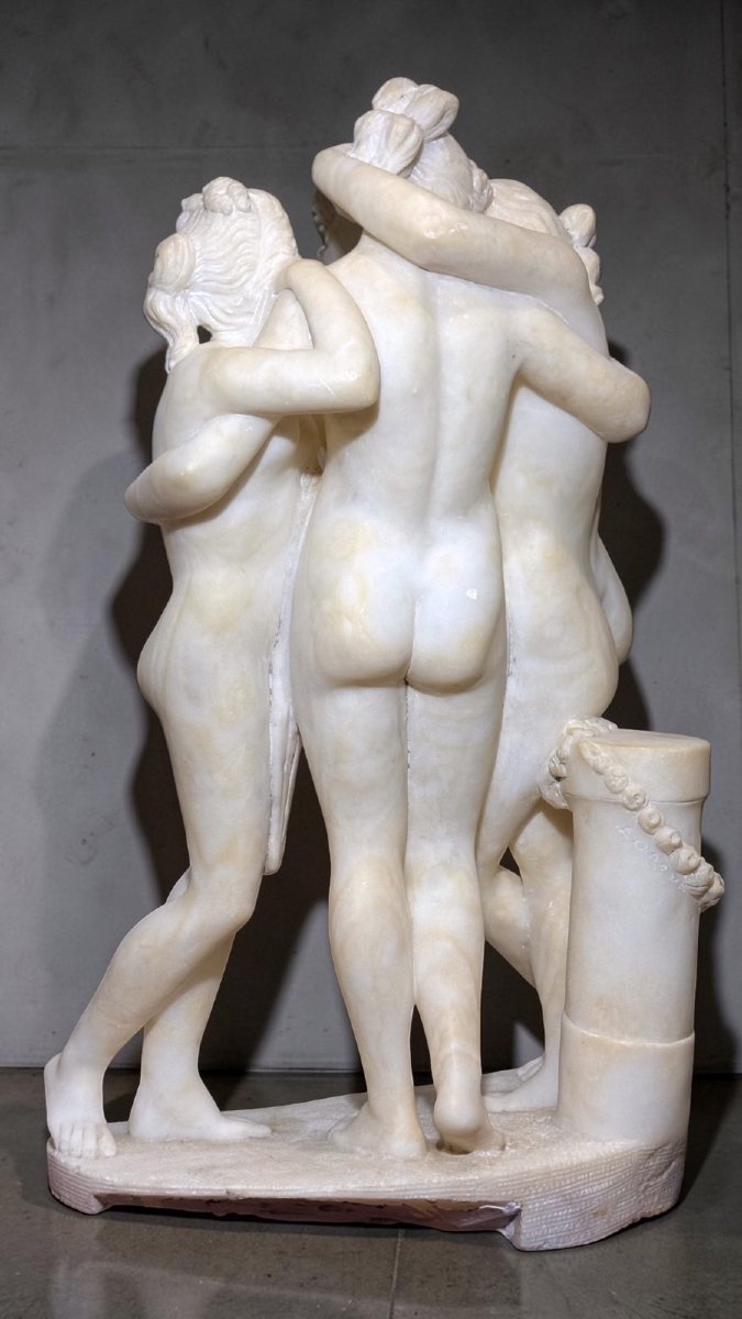 Sculptural Group Depicting The Three Graces, Based On A Work By Antonio Canova -photo-4