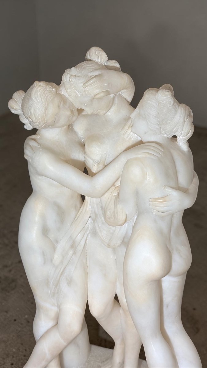 Sculptural Group Depicting The Three Graces, Based On A Work By Antonio Canova -photo-1