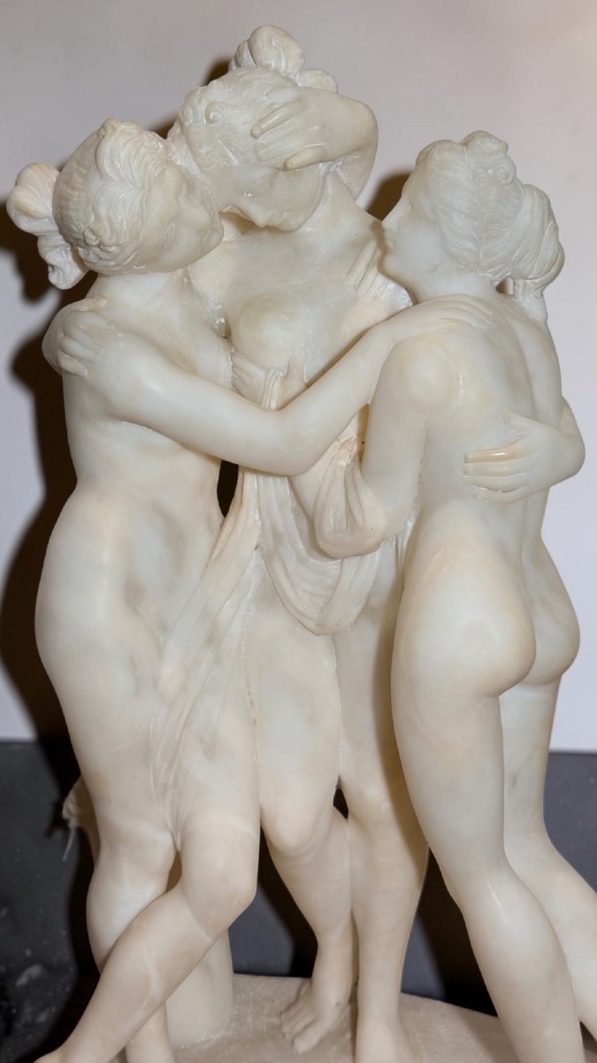 Sculptural Group Depicting The Three Graces, Based On A Work By Antonio Canova -photo-3