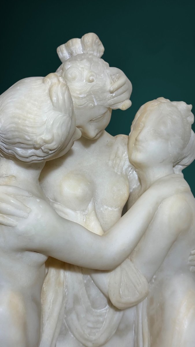 Sculptural Group Depicting The Three Graces, Based On A Work By Antonio Canova -photo-4
