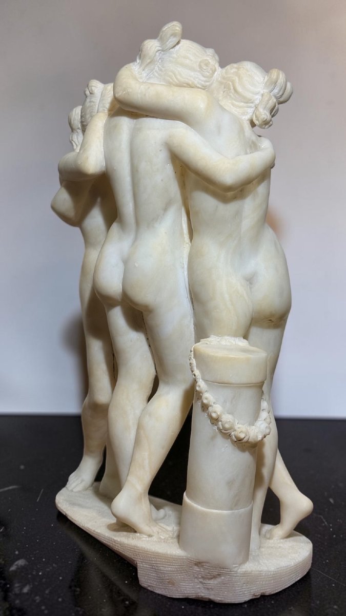 Sculptural Group Depicting The Three Graces, Based On A Work By Antonio Canova -photo-8