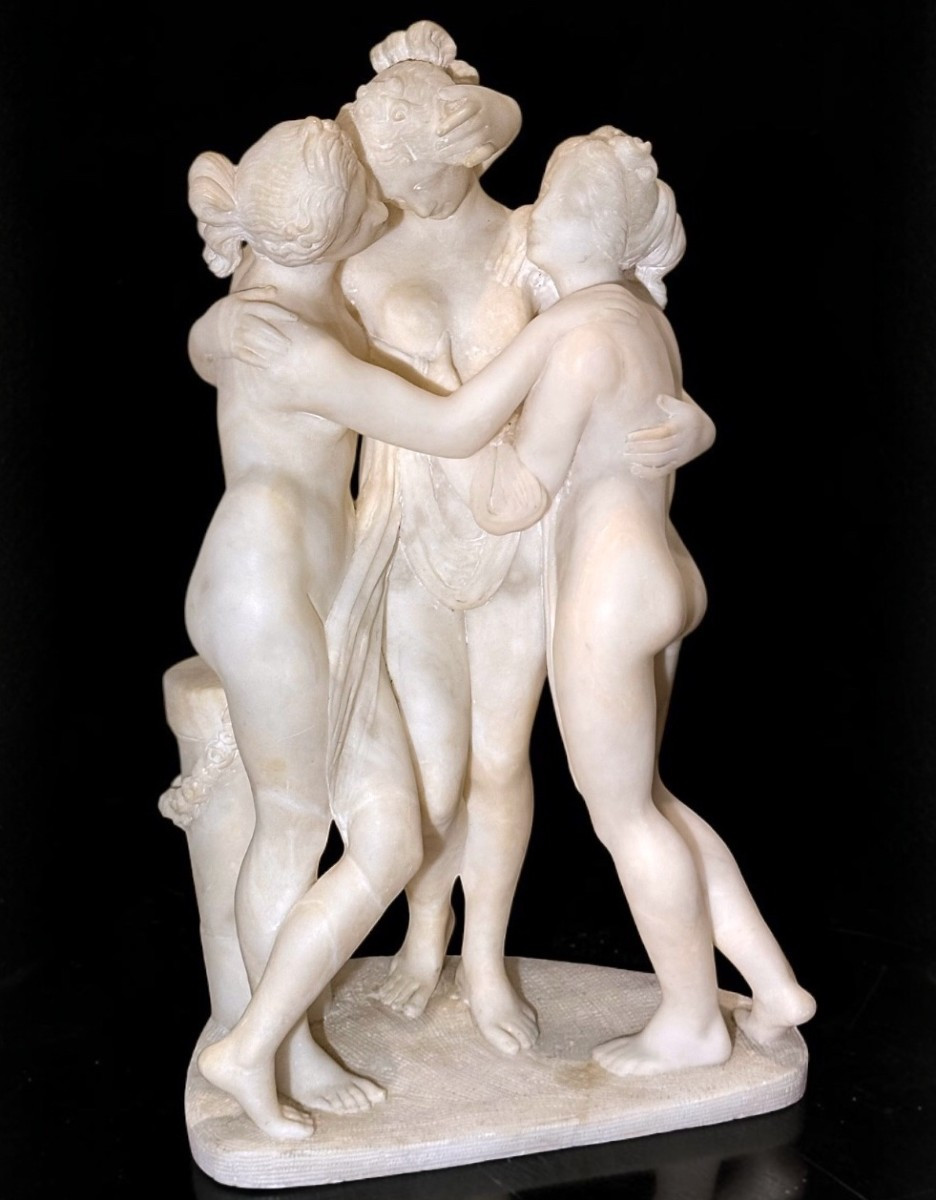 Sculptural Group Depicting The Three Graces, Based On A Work By Antonio Canova 