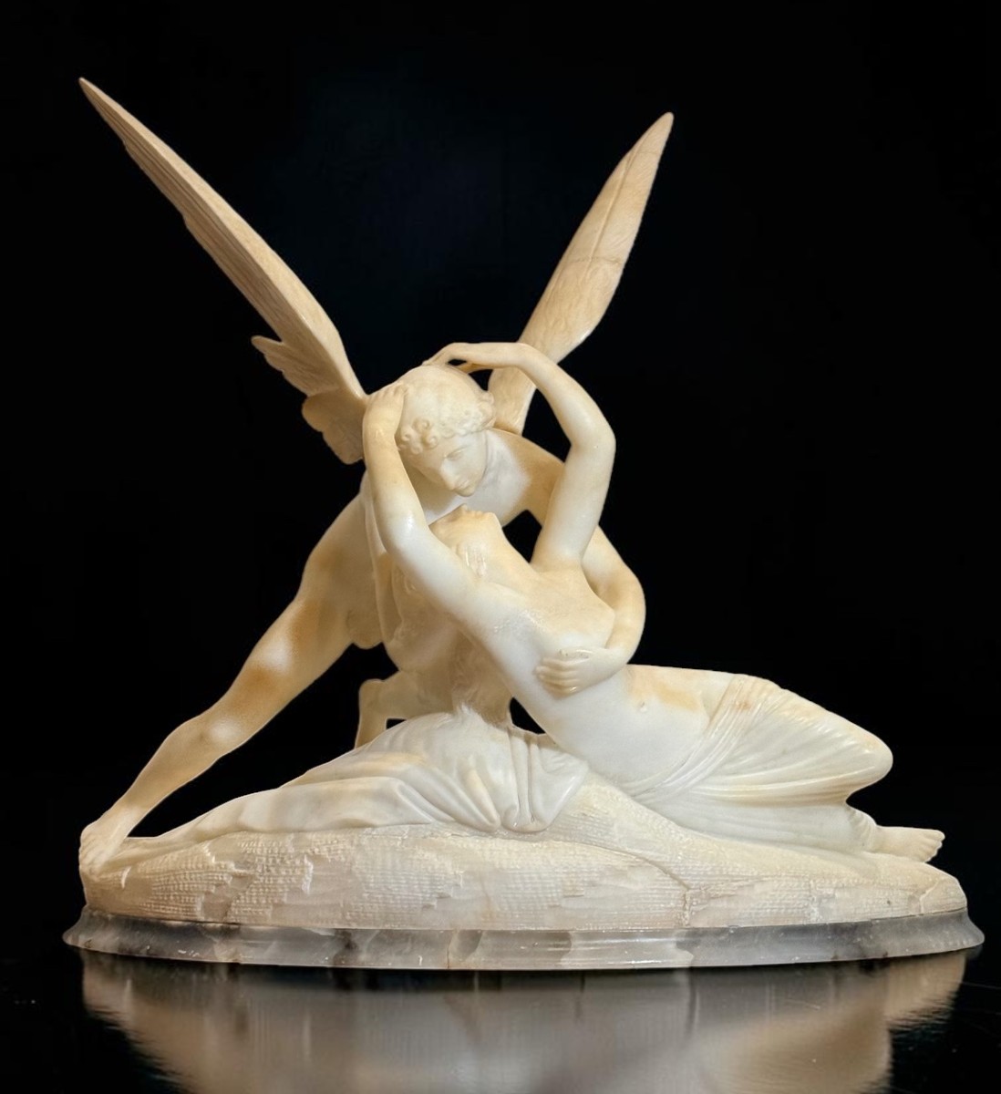 Sculptural Group Depicting Cupid And Psyche, After Canova, Marble