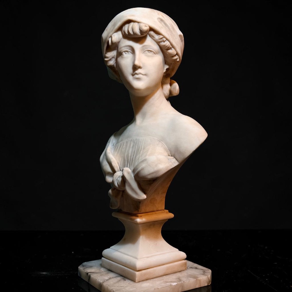 Bust Depicting A Young Girl, By Adolfo Cipriani -photo-4