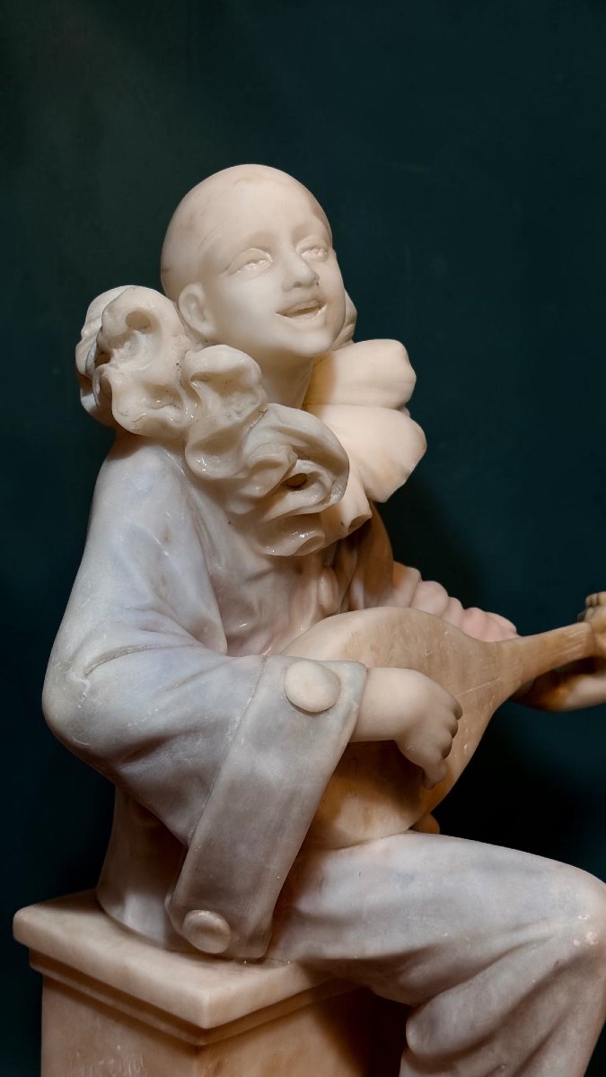 Statue de Pierrot Marbre Sculpteur CURRINI-photo-3
