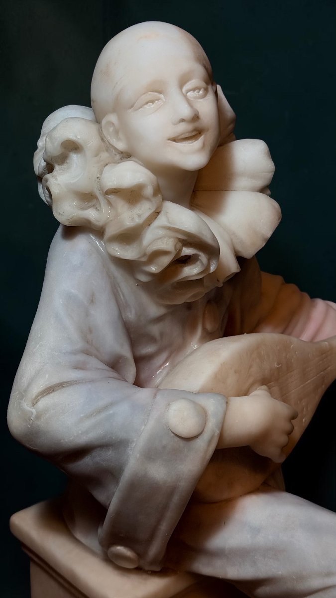 Statue de Pierrot Marbre Sculpteur CURRINI-photo-4