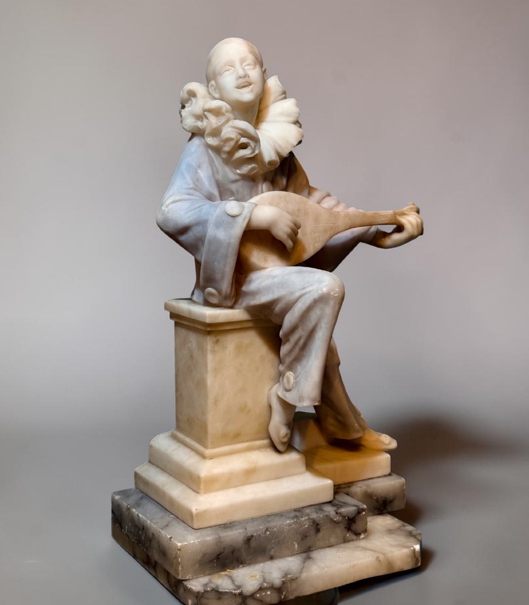 Statue de Pierrot Marbre Sculpteur CURRINI