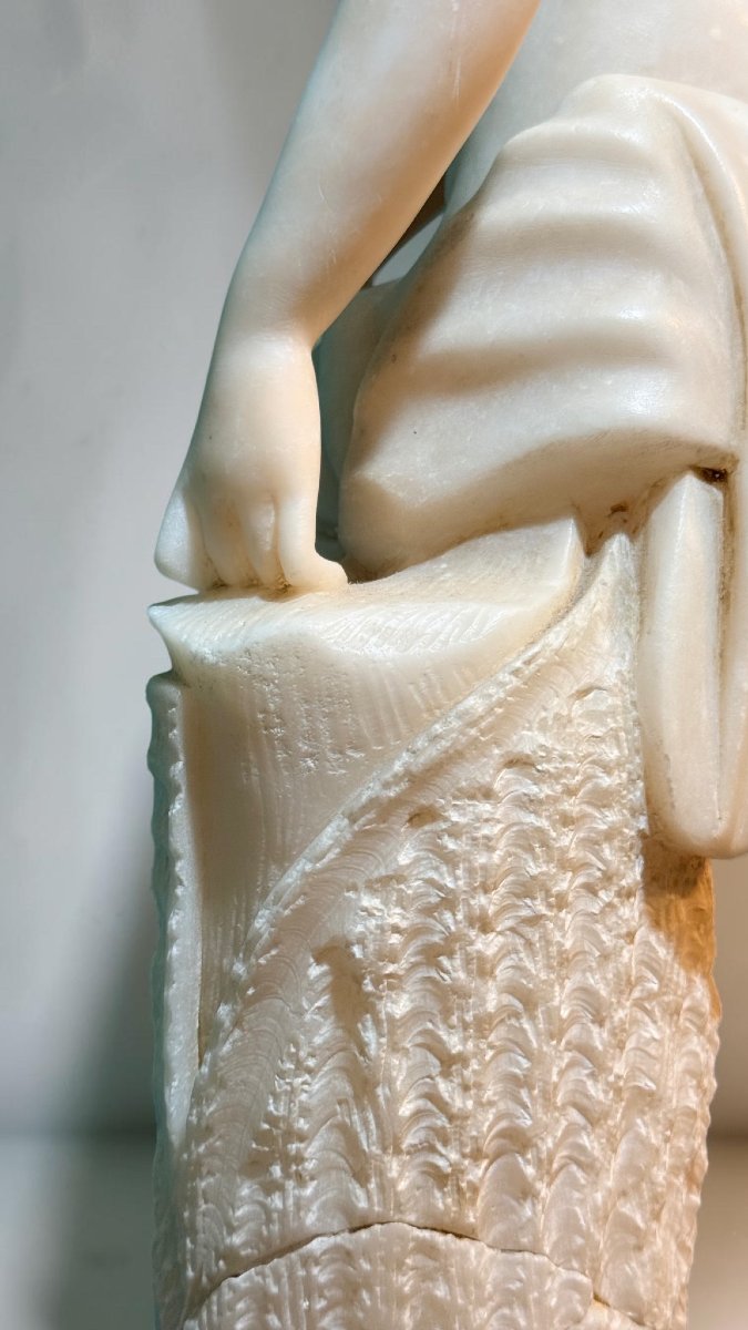 Statue femme nue, plus connue sous le nom de Baigneuse Marbre-photo-2