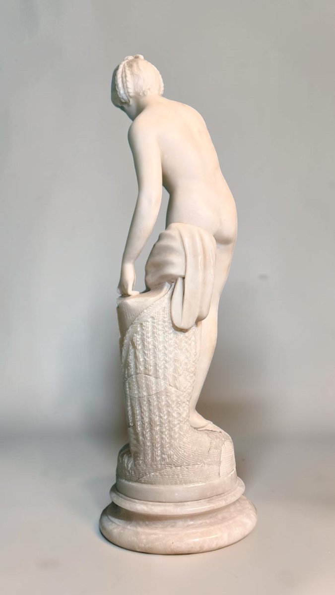 Statue femme nue, plus connue sous le nom de Baigneuse Marbre-photo-4