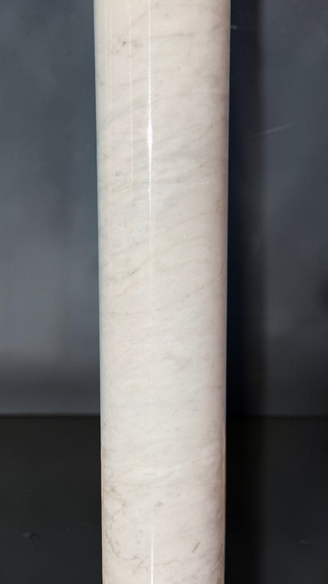 Chapiteau/Colonne en Marbre Blanc de Carrare-photo-4